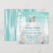 Winter Turquoise Blauwe Sneeuwvlokken Quinceanera Kaart (Voorkant / Achterkant)