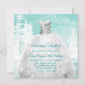 Winter Turquoise Blauwe Sneeuwvlokken Quinceanera Kaart (Voorkant)