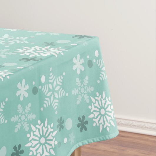 Winter Turquoise-Blue Snowflake kerstseizoen Tafelkleed (Voorbeeld)