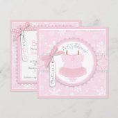 Winter Tutu en Snowflake Print Baby shower Kaart (Voorkant / Achterkant)