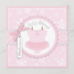 Winter Tutu en Snowflake Print Baby shower Kaart