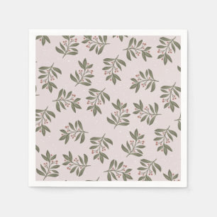 Winter twijgen en sneeuw servet