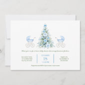 Winter twin boys Baby Shower Invitation Kaart (Voorkant)