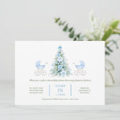Winter twin boys Baby Shower Invitation Kaart (Staand voorkant)