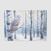 Winter Uil Berkenboom Bos Decoupage Tissuepapier (Voorkant)