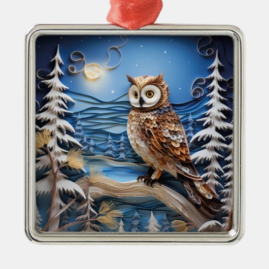 Winter Uil Kerst Ornament (Voorkant)