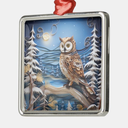 Winter Uil Kerst Ornament (Links)
