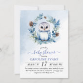 Winter Uil Waterverf Baby shower Kaart (Voorkant)