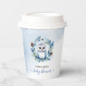 Winter Uil Waterverf Baby shower Papieren Bekers (Voorkant)