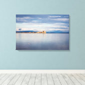 Winter uitzicht Piel Island Morecambe Bay Cumbria Canvas Afdruk (Insitu (Houten vloer))