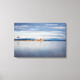 Winter uitzicht Piel Island Morecambe Bay Cumbria Canvas Afdruk