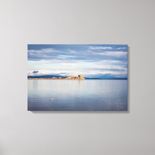 Winter uitzicht Piel Island Morecambe Bay Cumbria Canvas Afdruk (Voorkant)