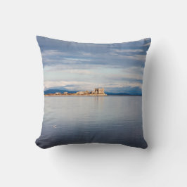 Winter uitzicht Piel Island Morecambe Bay Cumbria Kussen