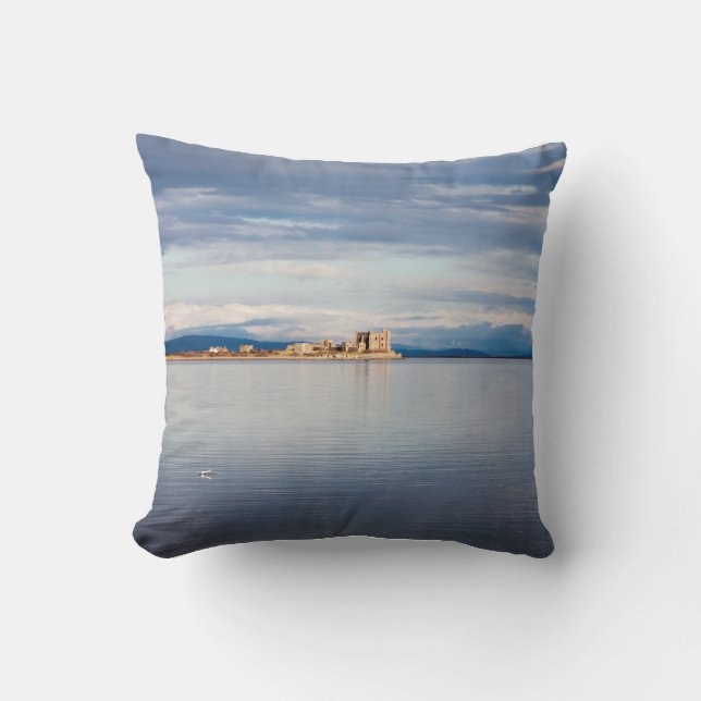 Winter uitzicht Piel Island Morecambe Bay Cumbria Kussen (Voorkant)