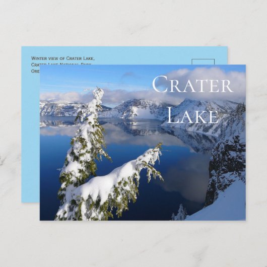 Winter Uitzicht van Crater Lake, Crater Lake NP, O Briefkaart (Voorkant / Achterkant)