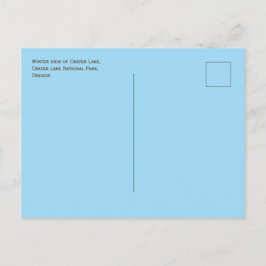 Winter Uitzicht van Crater Lake, Crater Lake NP, O Briefkaart (Achterkant)