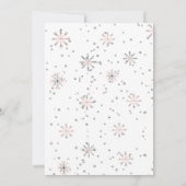 Winter Unicorn 1e verjaardag Blush Pink uitnodigin Kaart (Achterkant)