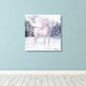 Winter Unicorn Canvas Afdruk (Insitu (Houten vloer))