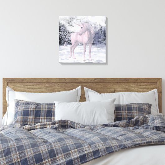 Winter Unicorn Canvas Afdruk (Insitu (Slaapkamer))