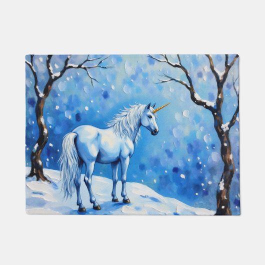 Winter Unicorn Deurmat (Voorkant)