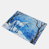 Winter Unicorn Deurmat (Schuin)