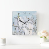 Winter Unicorn en Foal, wandklok (Huis)