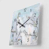 Winter Unicorn en Foal, wandklok (Hoek)