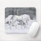 Winter Unicorn ... fantasiekunst Muismat (Met muis)