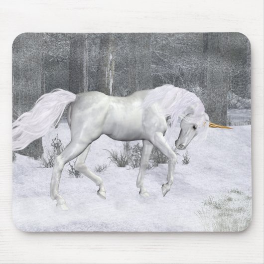 Winter Unicorn ... fantasiekunst Muismat (Voorkant)