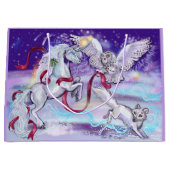 Winter Unicorn Fantasy Large Cadeautasje (Voorkant)