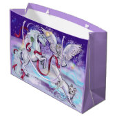 Winter Unicorn Fantasy Large Cadeautasje (Achterkant Gekanteld)