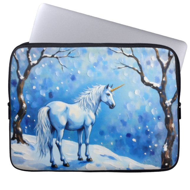 Winter Unicorn Laptop Sleeve (Voorkant)