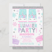 Winter Unicorn Slumber Party Invitation Kaart (Voorkant)