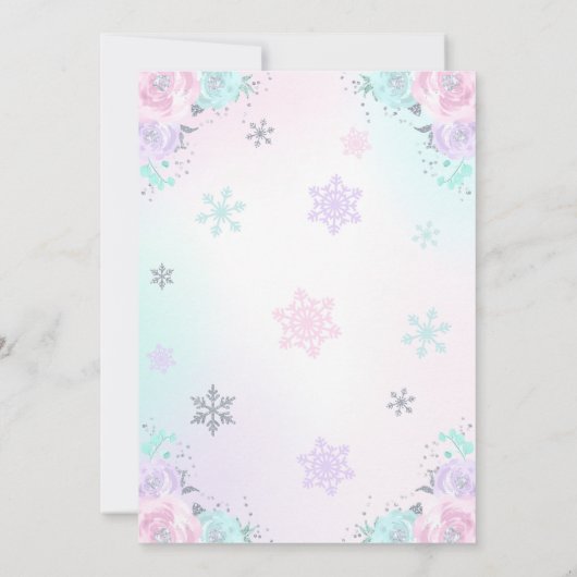 Winter Unicorn Uitnodiging Winter ONEderland Parti (Achterkant)