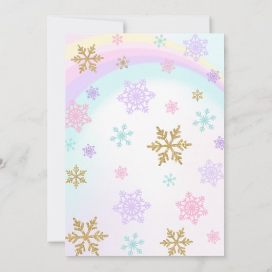 Winter Unicorn Uitnodiging Winter ONEderland Parti (Achterkant)