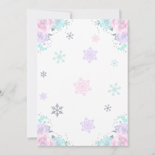 Winter Unicorn Uitnodiging Winter OneDerland Party (Achterkant)