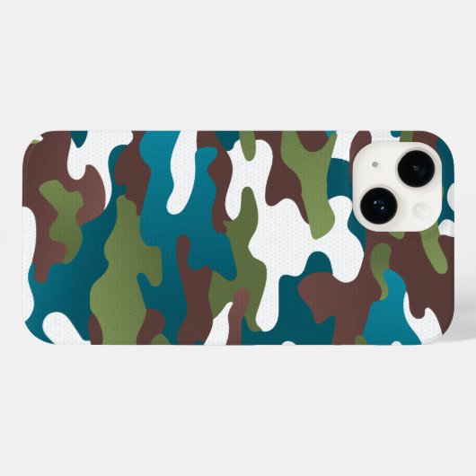 Winter Urban Camo Wit Bruin Turquoise Case-Mate iPhone Case (Achterkant (horizontaal))