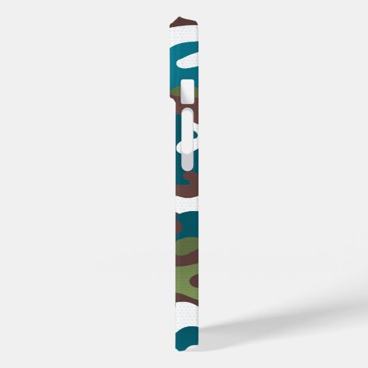 Winter Urban Camo Wit Bruin Turquoise Case-Mate iPhone Case (Achterkant / Links)