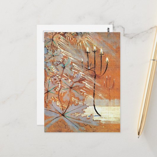 Winter (V) beroemd schilderij Briefkaart (Voorkant / Achterkant in situ)