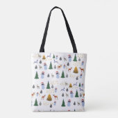 Winter Vakantie All-over-Print Canvas tas (Achterkant)