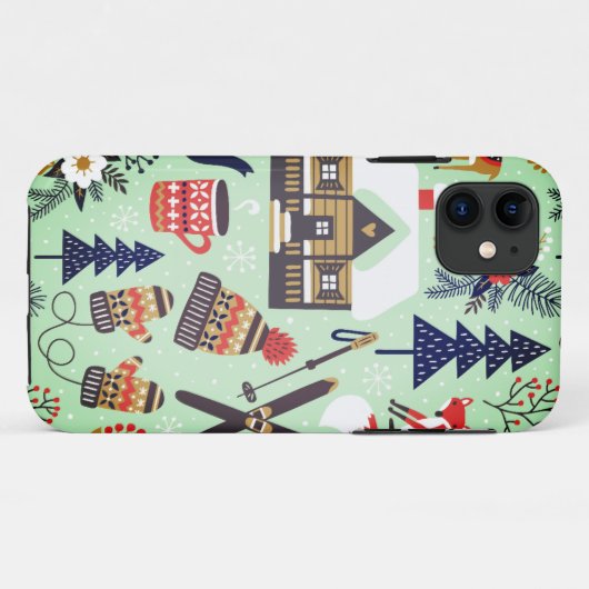 Winter/Vakantie Apple iPhone Hoesje (Achterkant (horizontaal))