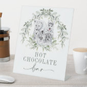 Winter Vakantie Arctische Dieren Hot Chocolade Bar Reclamebord Met Voetstuk (Insitu)
