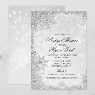 Winter Vakantie Baby Shower Uitnodiging