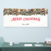 Winter Vakantie Bloemen Binnen Outdoor Kerstmis Spandoek (Beurs)