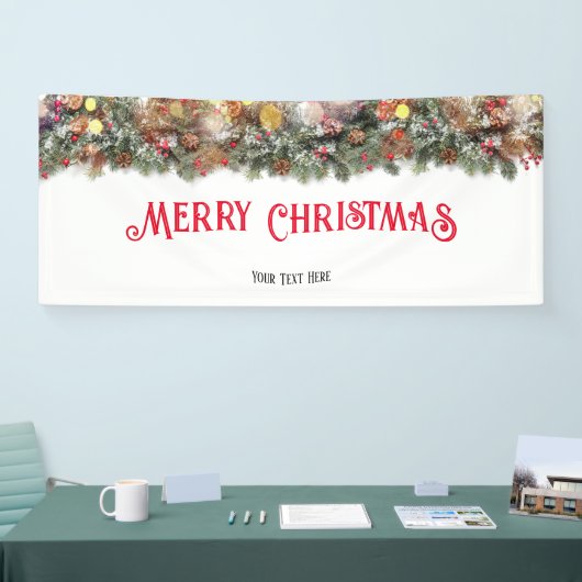 Winter Vakantie Bloemen Binnen Outdoor Kerstmis Spandoek (Beurs)