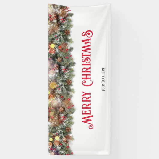 Winter Vakantie Bloemen Binnen Outdoor Kerstmis Spandoek (Verticaal)