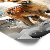 Winter Vakantie Bos Scène Schattige Baby Beste Poster (Hoek)