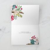 Winter vakantie bruiloft | Waterverf Bloemen Bedankkaart (Binnen)