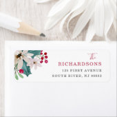 Winter vakantie bruiloft | Waterverf Bloemen Etiket (Insitu)