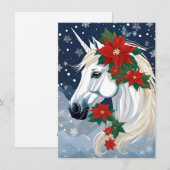 Winter vakantie eenhoorn  feestdagenkaart (Voorkant / Achterkant)